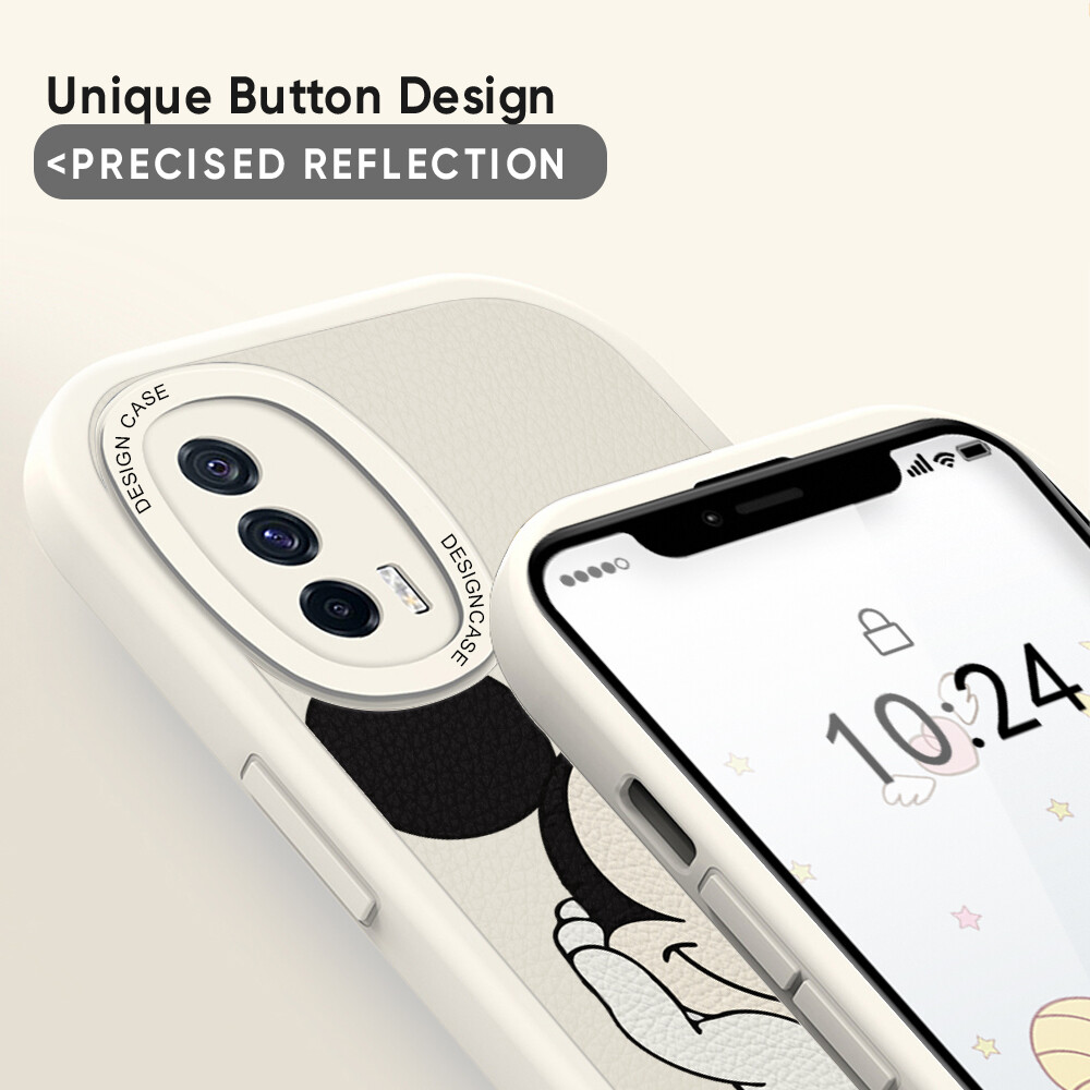 Jizetin Leather Casing For Xiaomi Redmi Note 7 Note 7 Pro Note 8 Note 8 Pro Handphone Casing Slim Skin Feeling Cartoon Micky Mouse Leather Back Casing Soft Silicone PU Leather Cover Phone Case