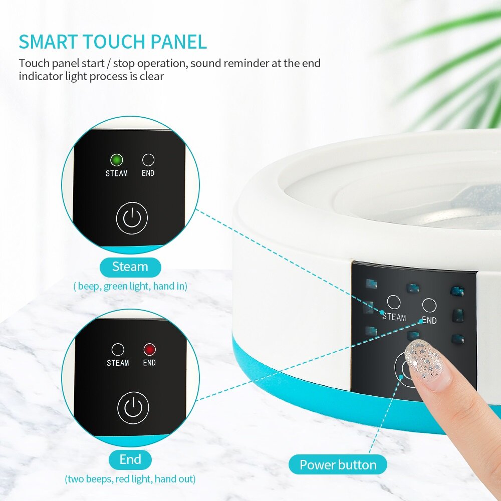 foreverlily Steam Polish Removal Device Steam Remove Nails Smart Touch Panel Polish Removal Tool