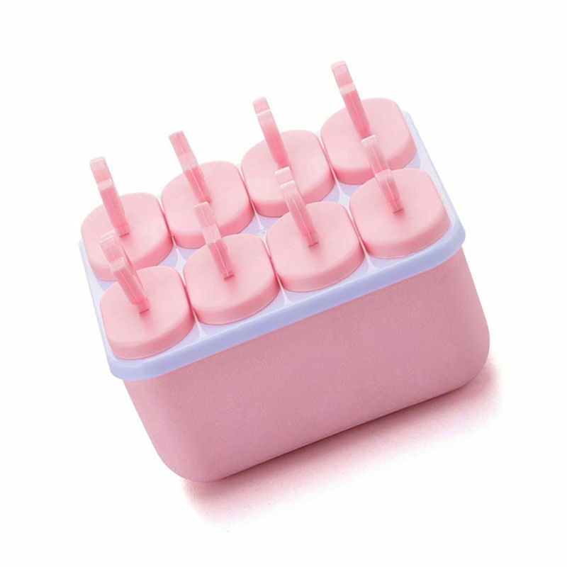 8-Cell Reusable Mould Tray DIY Popsicle Ice Cream Maker Square