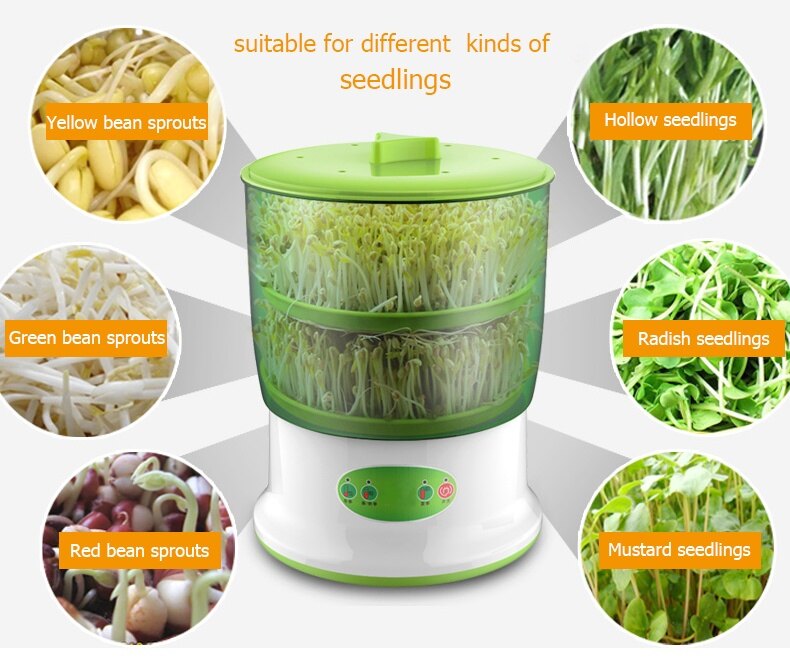 Home Use Intelligence Bean Sprouts Machine Large Capacity Thermostat Green Seeds Growing Automatic Bean Sprout Machine
