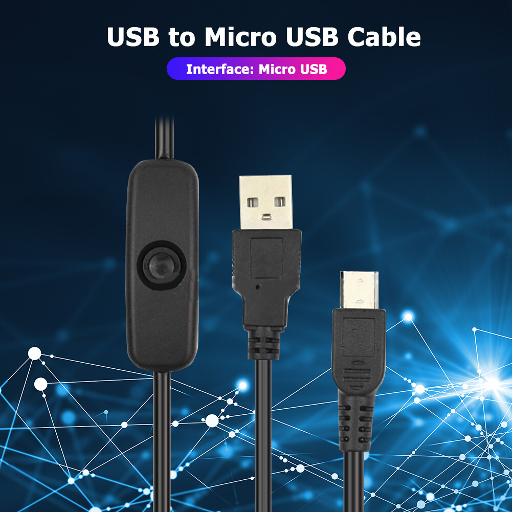 {Tenda} USB to Micro USB Charger Power Cable with On/Off Switch for Raspberry Pi