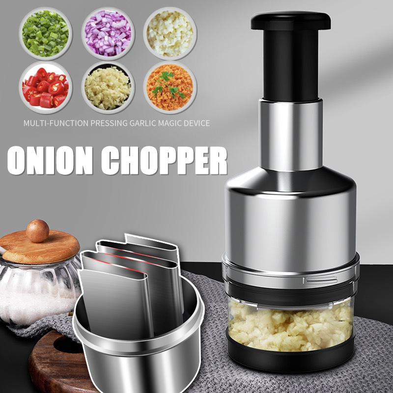 304 Stainless Steel Onion Chopper Onion Ginger Garlic Vegetable Manual Press Crushers for Kitchen Supplies