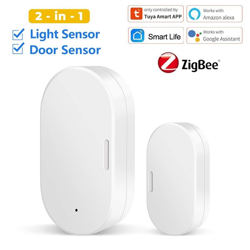 E Cuộc Sống cửa hàng thông minh Tuya Thông Minh ZigBee Wifi 2 Trong 1 CỬA SỔ từ cảm biến cửa cảm biến ánh sáng Ánh Sáng Detector Thời Gian Thực Tình Trạng Thông Báo Làm Việc Với cuộc sống thông minh Làm Việc Cho Alexa Google Nhà