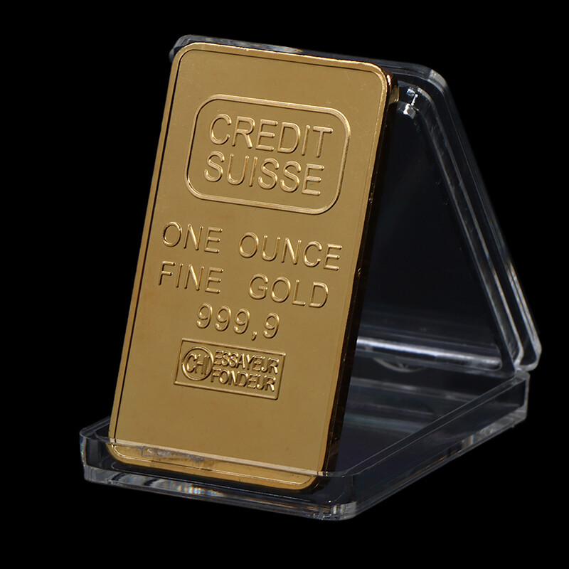 PAUY Gold Plated CREDIT Layered Bullion Bar Switzerland Credit Commemorative Coin