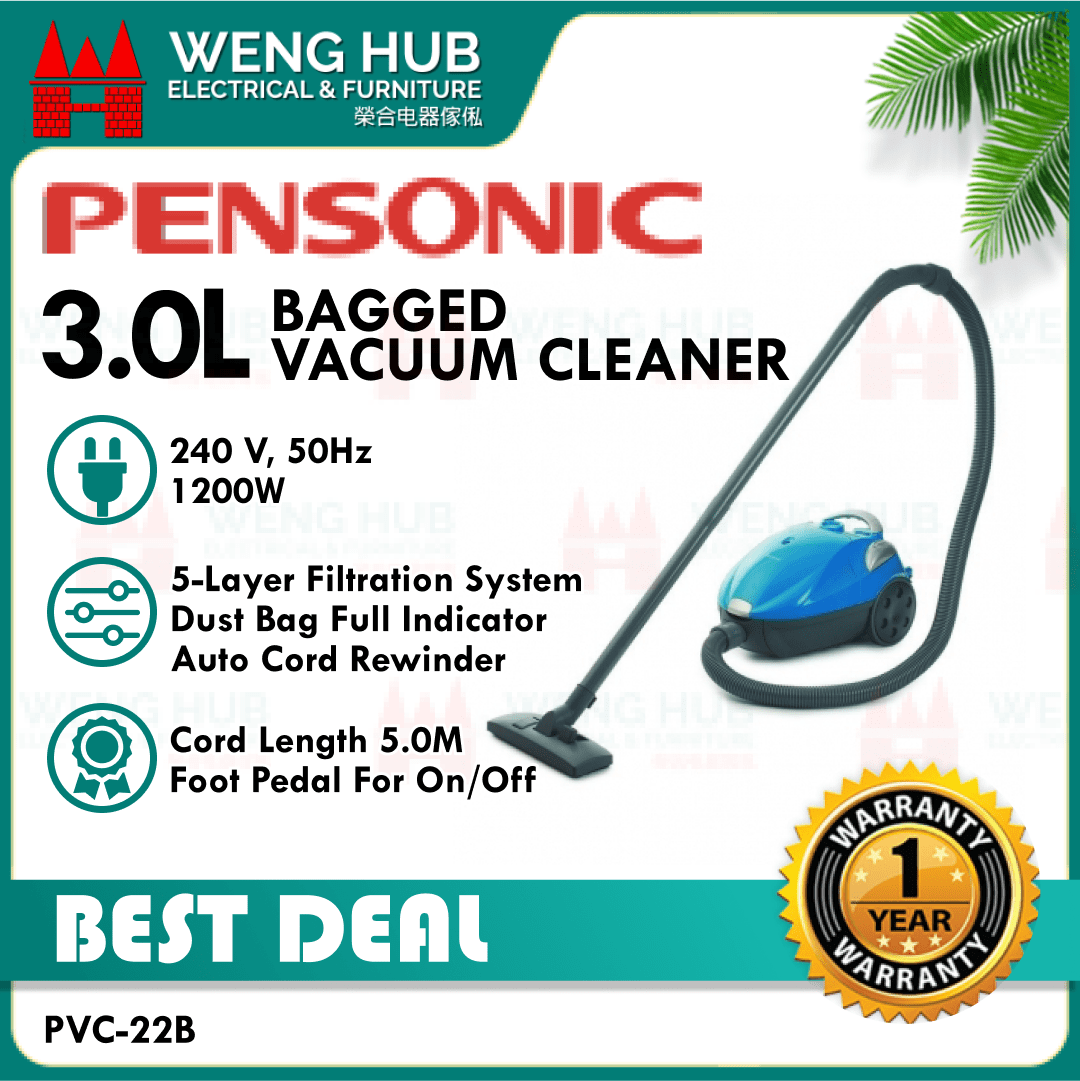 Pensonic Bagged Vacuum Cleaner PVC22B Lazada