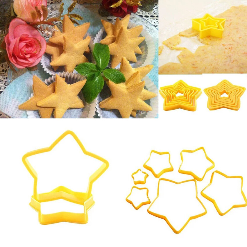 6 Cái/bộ Khuôn Cắt Bánh Quy Cây Thông Giáng Sinh Khuôn Cắt Bánh Quy Hình Ngôi Sao Năm Cánh Dụng Cụ Trang Trí Bánh 3D Khuôn Nướng Bánh