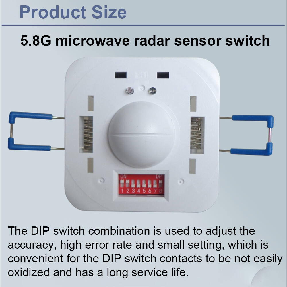 Original Aideepen Sensor Body Motion Detector 5.8GHz Adjustable Embedded Microwave Radar Light Switch for Corridor Sensor