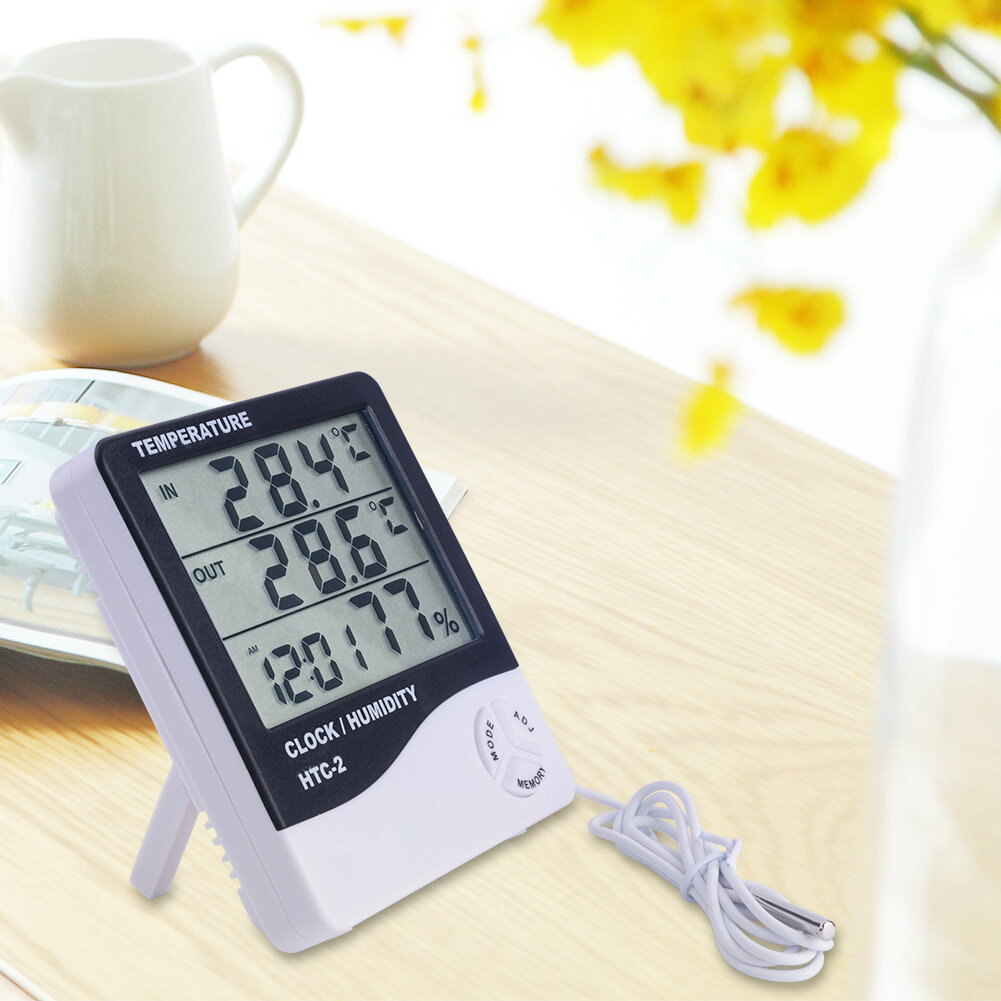 Digital LCD Temperature Meter Hygrometer Electronic Temperature Humidity Meter Weather Station Indoor Outdoor