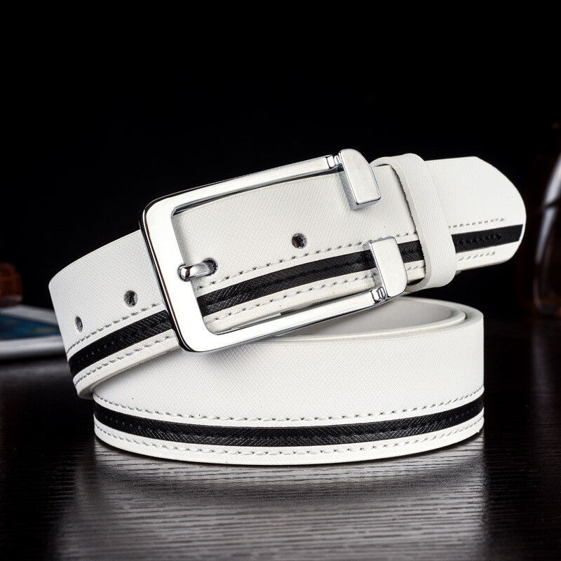 1PCS Men's Belt Golf Belt Leisure Belt Adjustable Belt White Portable