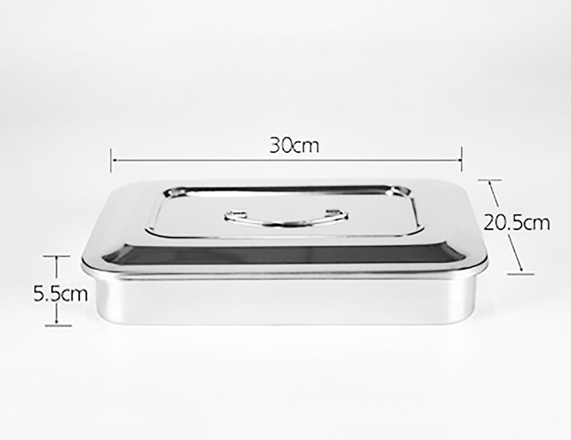 Dental Sterilization Stainless Steel Tray with Square Plate Cover