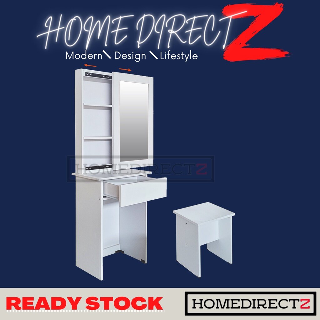 Homedirectz CLASSIC Dressing Table With Mirror/ Bedside Table/ Meja ...