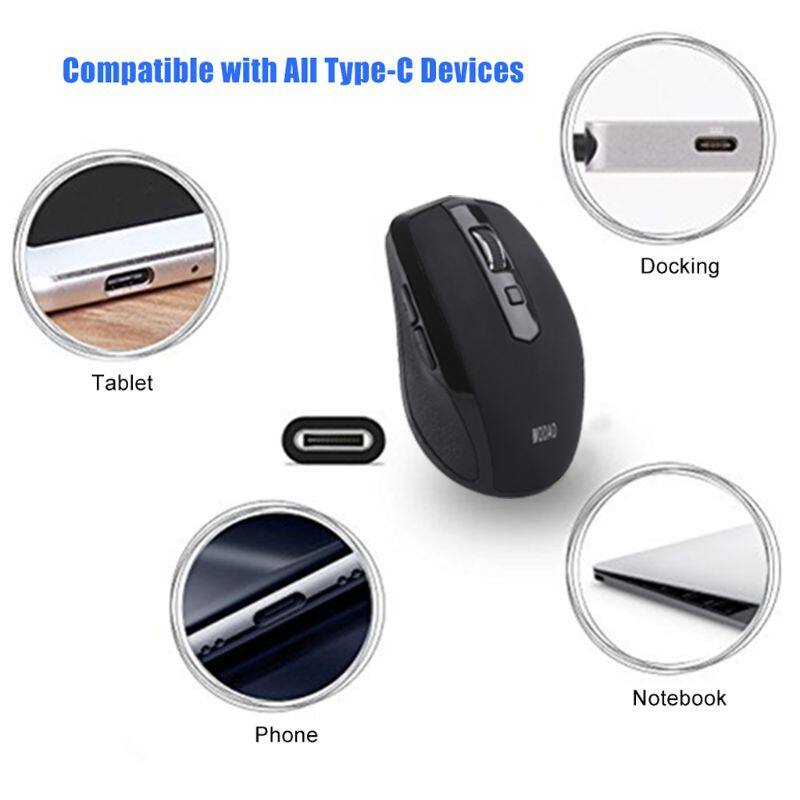 Chuột Không Dây USB Type C 2.4 GHz Chuột Công Thái Học, Chuột 800/1200/1600 DPI Chuột Văn Phòng Cho Thiết Bị Macbook Pro USB C