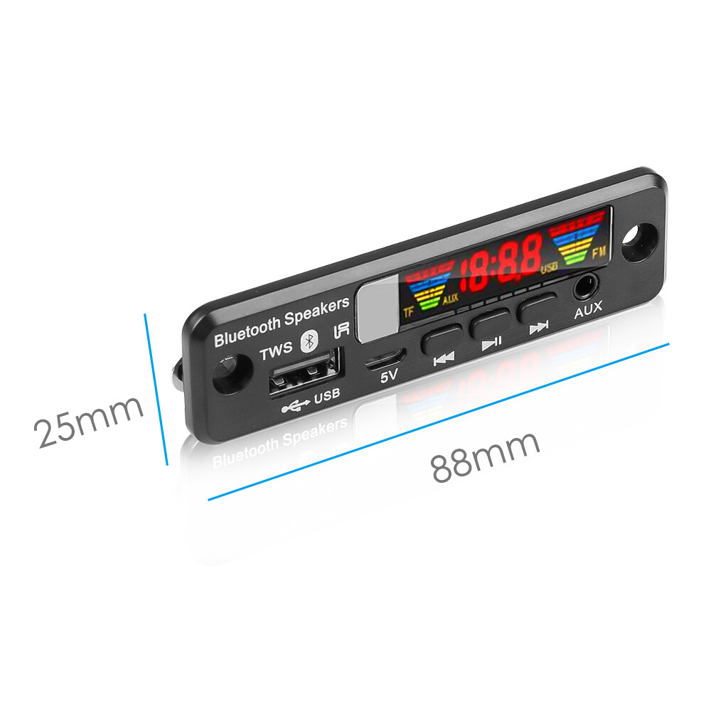 Aitemay Bluetooth 5.0 Audio Decoding Module Color Screen 5V MP3 WMA WAV USB AUX TF FM Wireless Audio Decoder Board