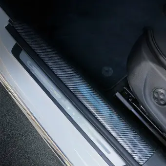 Universal Car Door Sill Scuff Plate Carbon Fiber Color Threshold