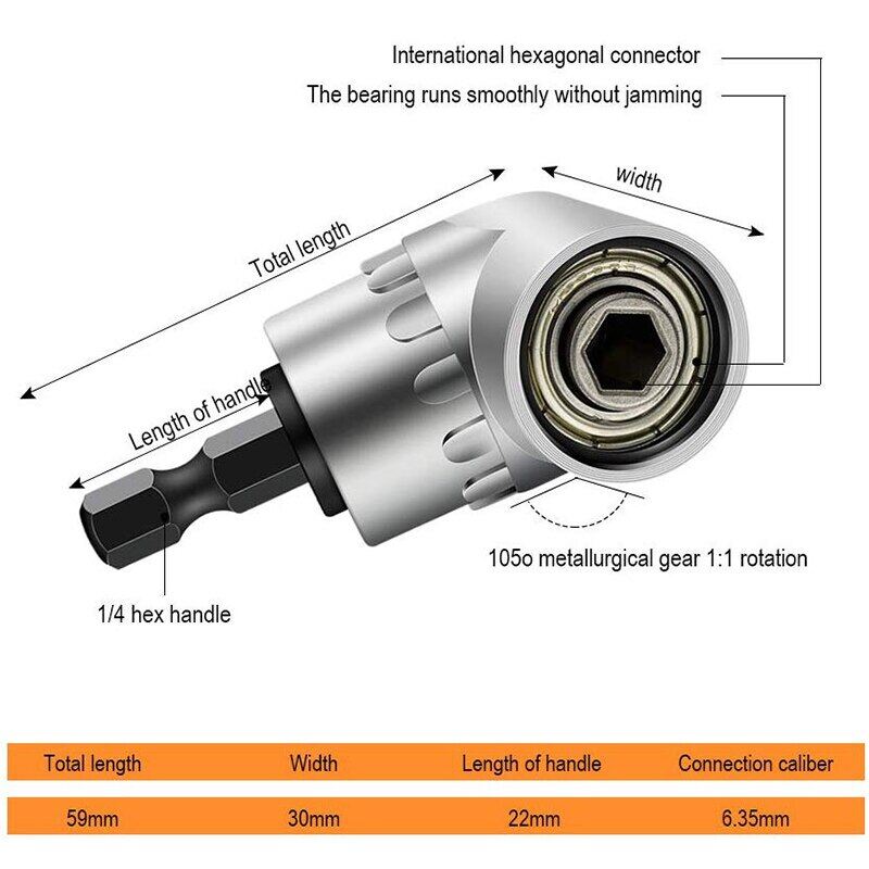 Hex Bit 105 Degree Angle Screwdriver Socket Holder Adapter Adjustable Bits Drill Angle Screwdriver Batch Head Tool