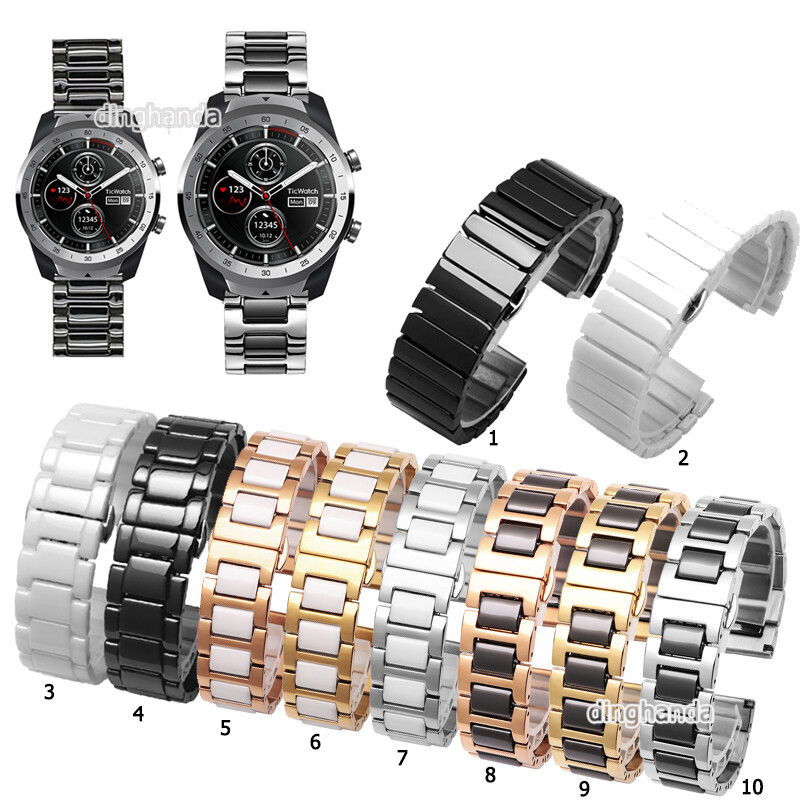 Ceramics Watch Band Strap for Ticwatch Pro 3 E2 S2 GTX