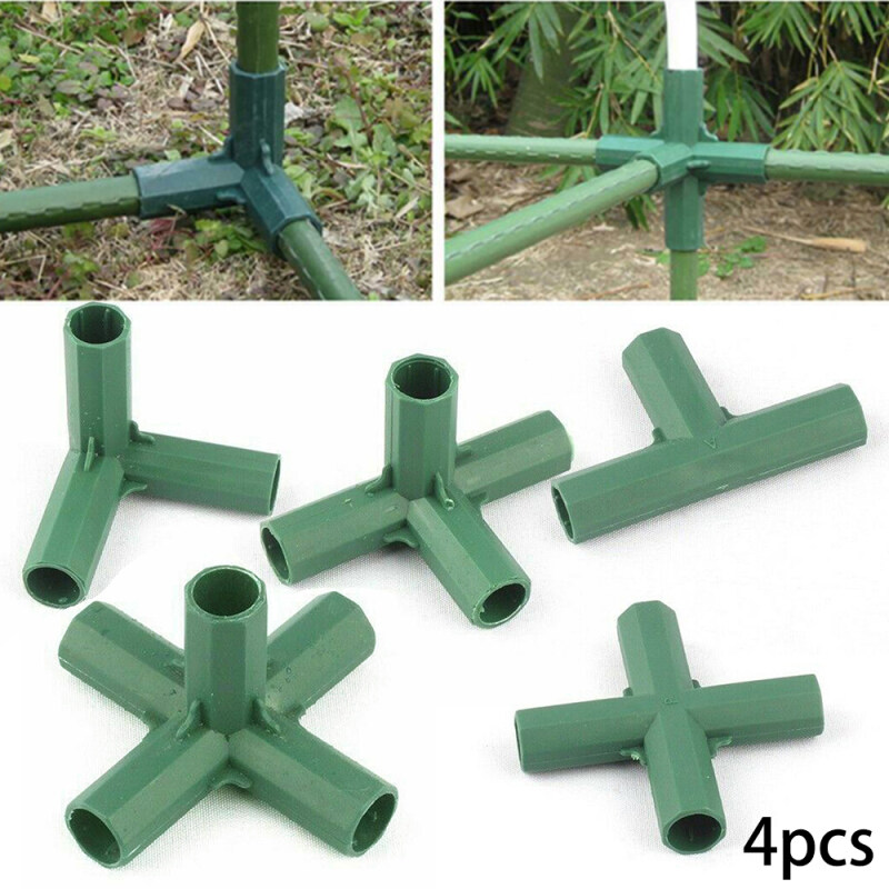 Nicehome 4Pcs Connectors Garden Awning Joints Greenhouse Green 16mm Plant Climbing Useful