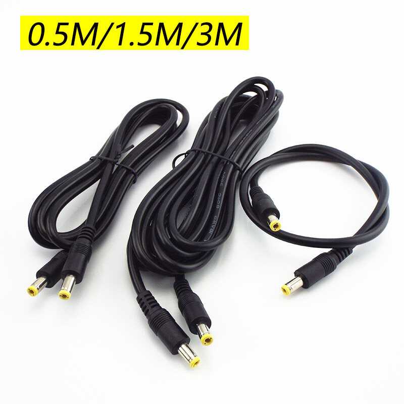 12V Male To Male Power DC Power Cord Adapter Extension Cable 0.5m 1.5m 3m CCTV Camera Extend Wire 5.5*2.5mm Plug Supply K