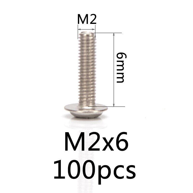 M2 M2.5 M3 M4 Nickel-Plated Phillips Round Head Screw Button Head Screws with Collar Cross Recessed Machine Screw Phillips Head Metric Bolts Length 3mm-16mm Millimeters