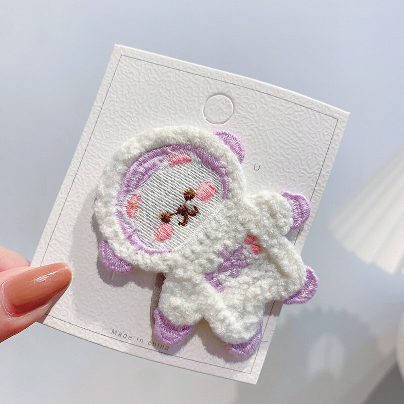 Fashion Girls Women Hair Clips Korean Version New Autumn Winter Astronaut Hairpin Cute Cartoon Students Girl Crochet Card Issuance Headwear Hair accessories