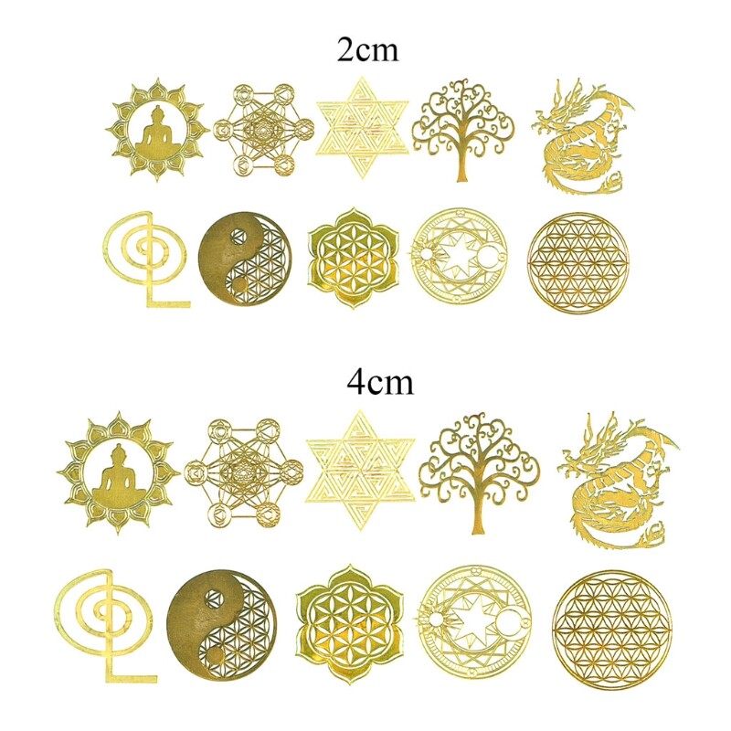 HOT Jewelry Accessories 10Pc DIY 7 Chakra Copper Energy Tower Orgonite Sticker Flower Life Tree Pyramid Decor Epoxy Resin Fillings Resin Crafts