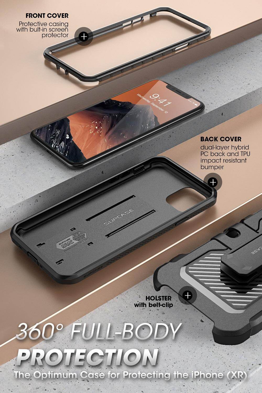 Ốp Lưng Supcase Ubpro Cho Apple iPhone 11 Pro 5.8 Inch 2019 Với Miếng Bảo Vệ Màn Hình Vỏ Bọc Giá Đỡ Chắc Chắn Toàn Thân