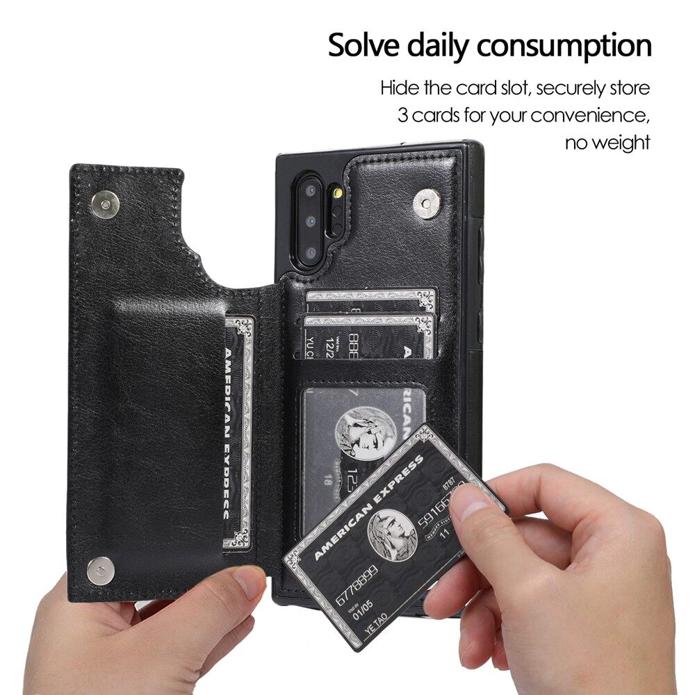 Dành Cho Ốp Lưng Samsung Galaxy Note 10 / Note 10 + Note 10 Plus Có Ngăn Đựng Thẻ PU Da Chân Đế Hai Lớp Vỏ Từ Tính Chống Sốc