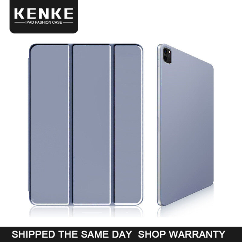 KENKE  iPad case Rimless Magnetic cover for iPad 2024 Pro 11 inch Air 13 inch Air 11 pro 12.9 2021 iPad 10.9 Air 4 Air 5th gen 2020 case cover Tri-fold bracket Support Apple Pencil adsorption charging Anti-bending design Smart sleep wake function