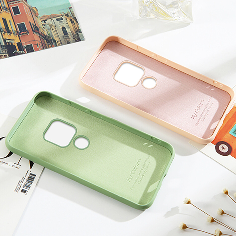 Case for Huawei Mate 40 30 20 Pro Plus Luxury Original Liquid Silicone Case Rubber Microfiber Cloth Lining Cushion Phone Cover for Mate 20X casing