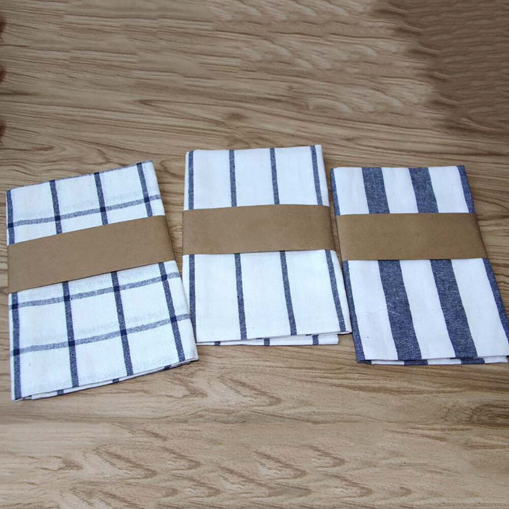 Linen Cotton Stripe Kitchen Table Mats Napkin Placemat Cloth Cup Coaster Pad