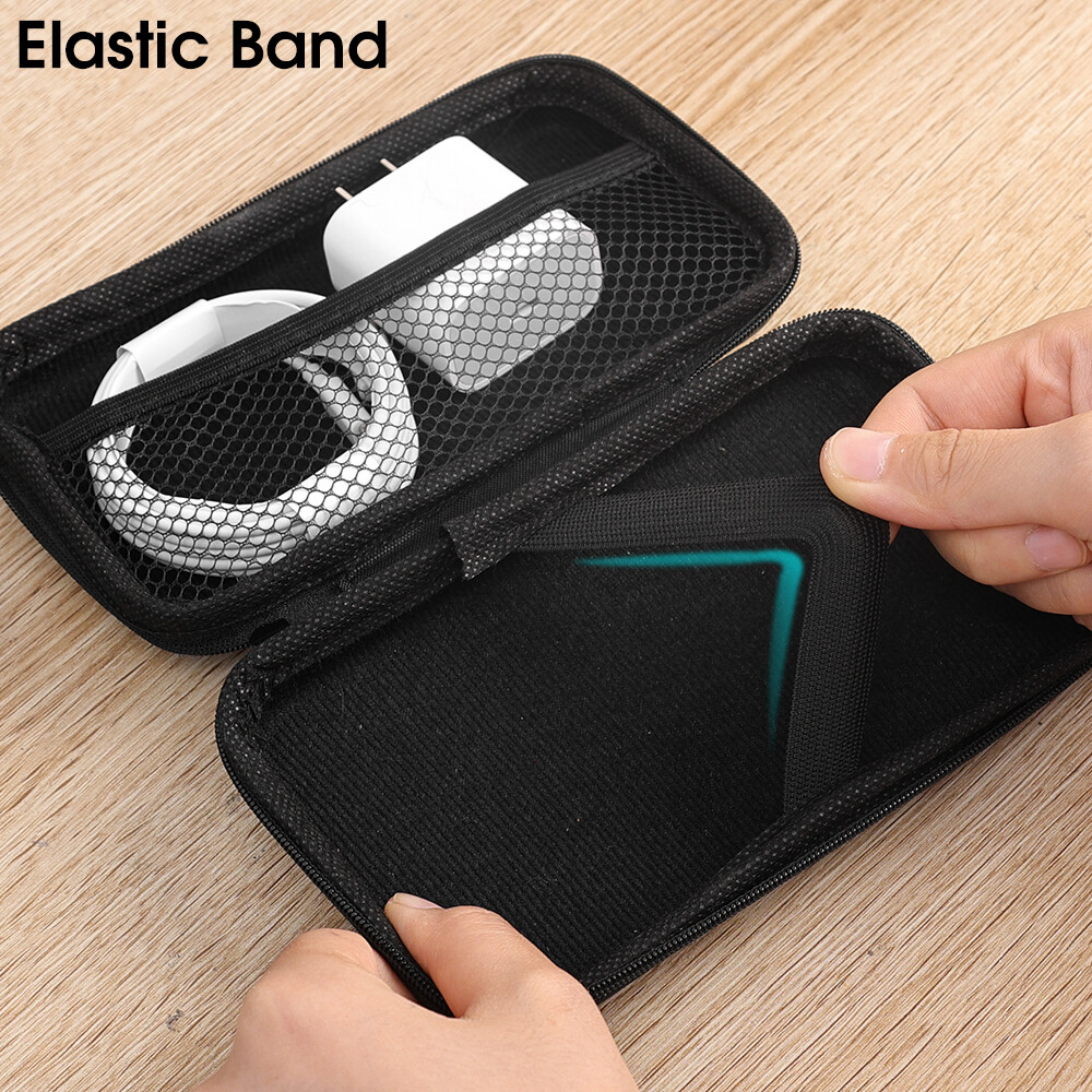 Eva Túi chống nước ổ lưu trữ di động Hộp túi có khoá kéo vuông Tai nghe container Tai nghe bluetooth phụ kiện kỹ thuật số lưu trữ hộp lưu trữ cáp dữ liệu hộp