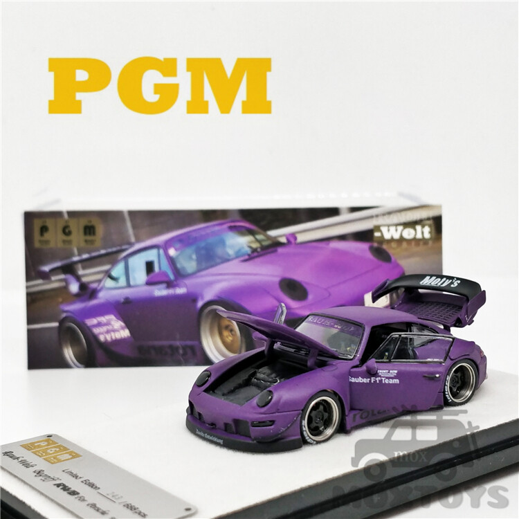In Stock TIME MODEL & A.C.FIELD 1:64 Scale Porsche RWB 993 Purple Car Model NEW