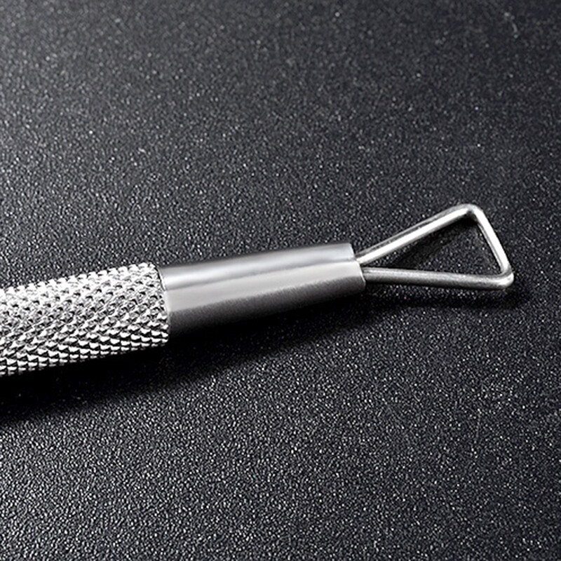 BEAUTYBIGBANG Premium Stainless Steel Blade Scraper Puffer Triangle Cuticle Remover Scratch Removal Gel Nail Art Removal Tool