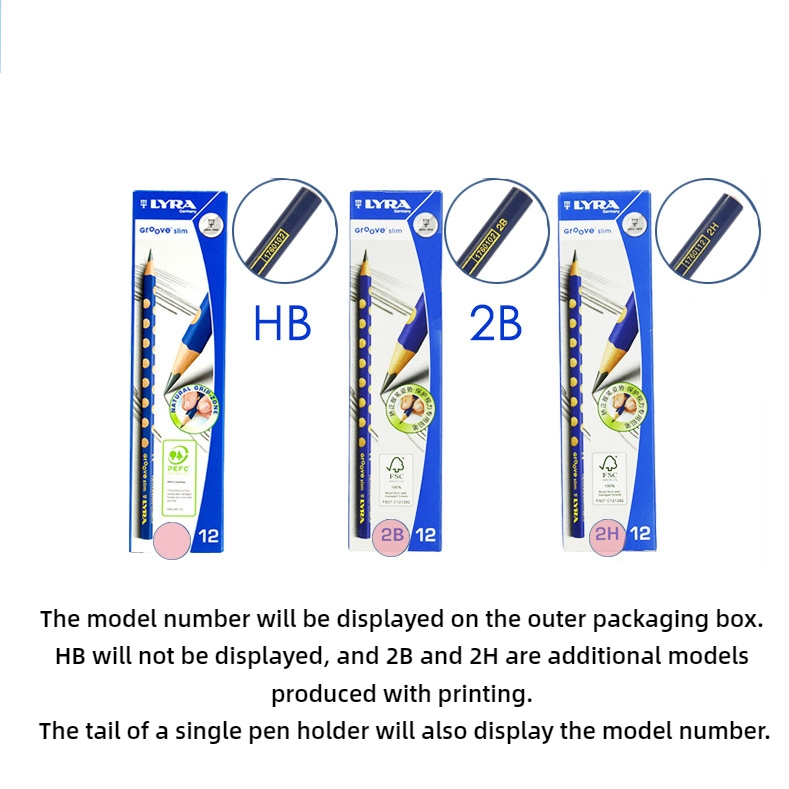 12 pcs LYRA Groove Slim Graphite Triangle Pencil with Holes Correction Writing Posture Grip Position for School Beginner Supplies