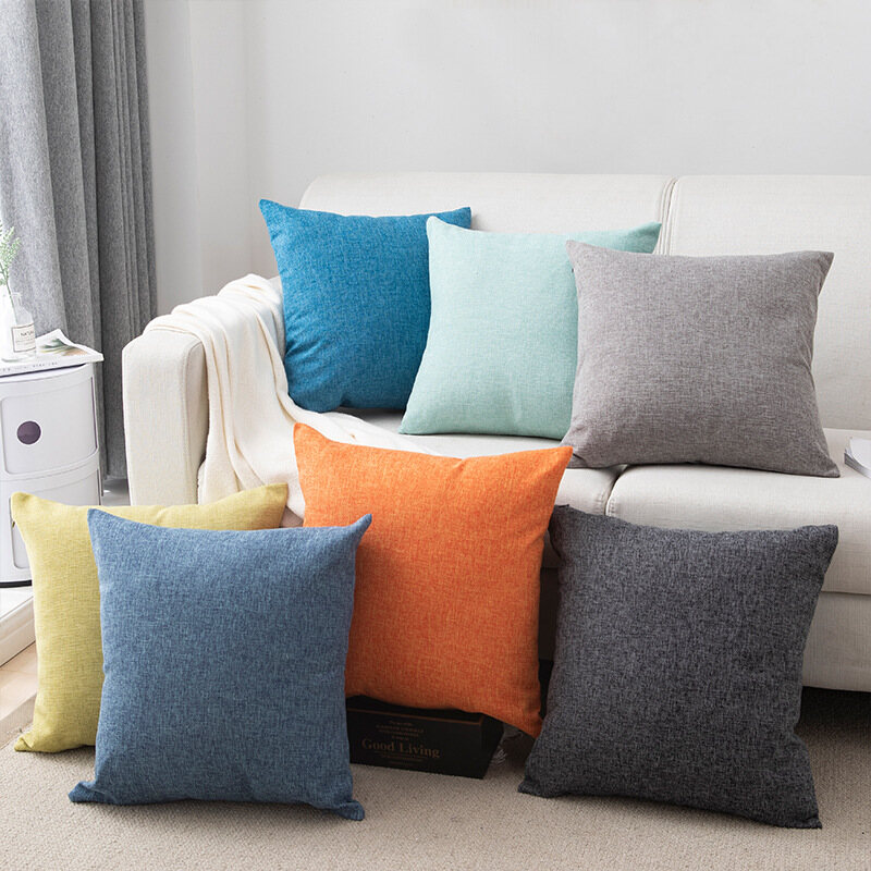 Gối màu trơn, vỏ đệm trượt vỏ gối kê, trang trí ghế sofa 45x45cm