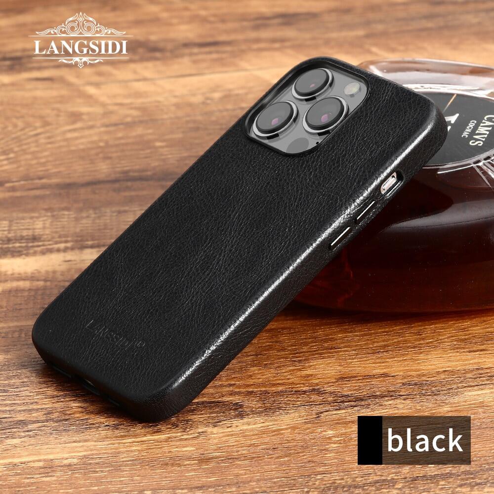 Retro Genuine leather Magsafe case For Iphone 14 pro max 14 plus 13 pro max 13pro 13 mini Luxury Shockproof cover full protective