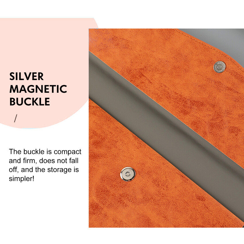 Document Wallets A4 Leather, A4 Document Folder With Press Stud, Business Leather Transparent Wallet A4, Document Organisation For School Office, Homework For Paper, Receipts, Certificates, File Bag, Grey