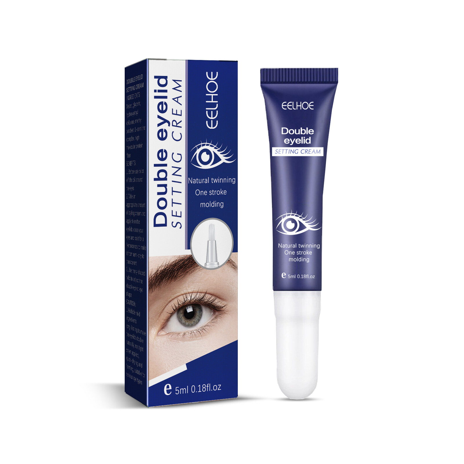 Eelhoe Double Eyelid Shaping Cream Double Eyelid Lifting Setting Cream for Drooping Eyelids Lasting Waterproof Natural Traceless Invisible Eyelid Defining Cream Magic Double Layer Super Big Eye Makeup Cosmetics Tool（5ml）