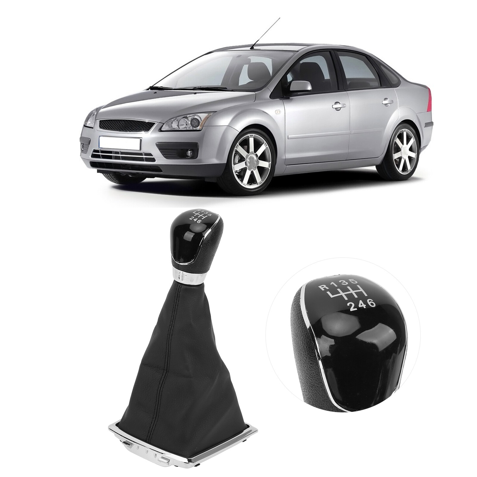 Gear Shift Dust Cover Gearshift Stick Boot Black Replacement for Ford Focus MK2 2005‑2011 for Automobiles