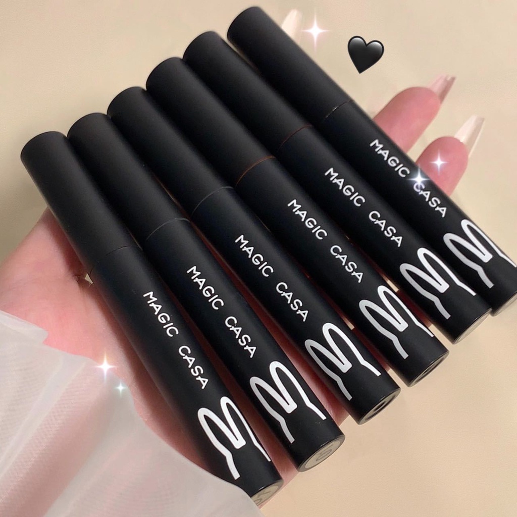 HKHO 3 Cái/bộ Màu Đen Thỏ Son Bùn Son Môi Matte Lip Men