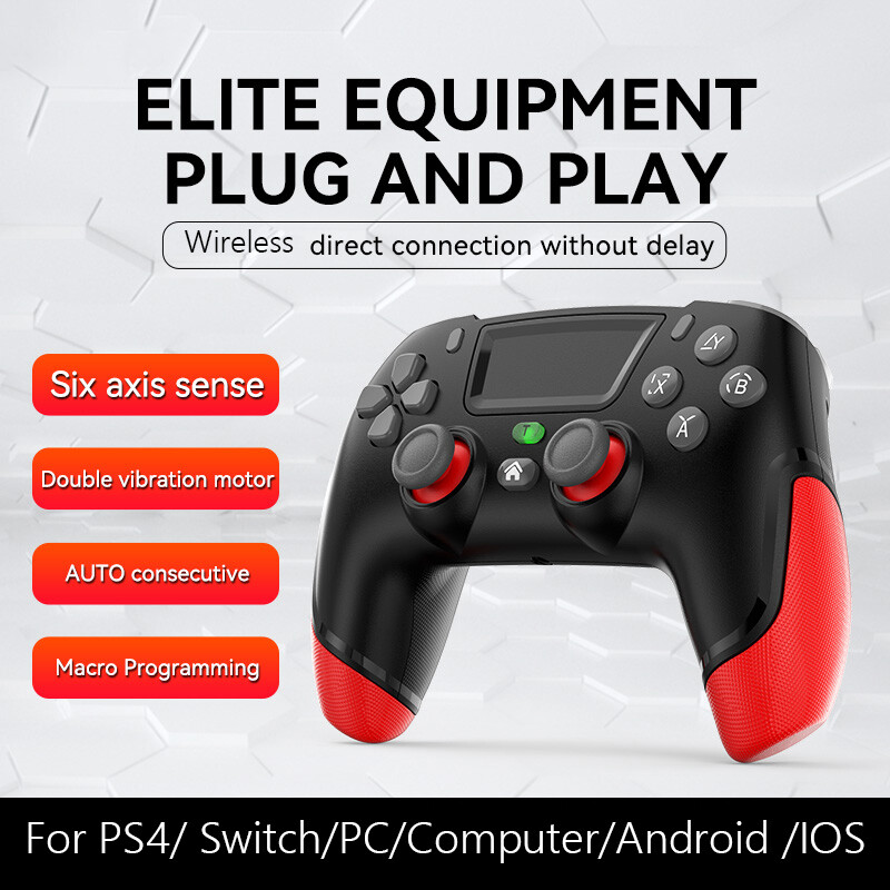 Bluetooth-compatible Game Controllers Gamepads Dual Motor Vibration Gamepad Controller 360 Degree Game Controller Joystick Anti Slip for PS4 NS Switch