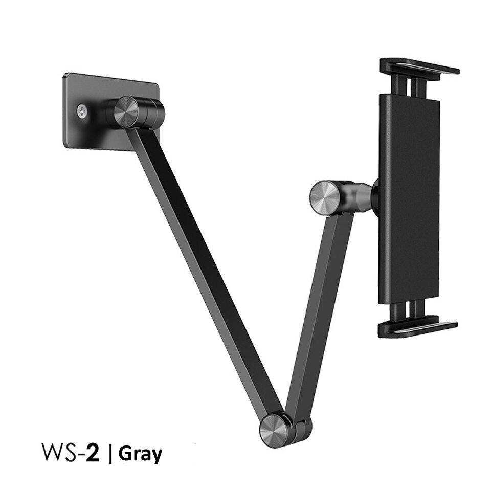 Long Arm Wall Mount Tablet Stand Multi Angle Adjustable Three Shaft