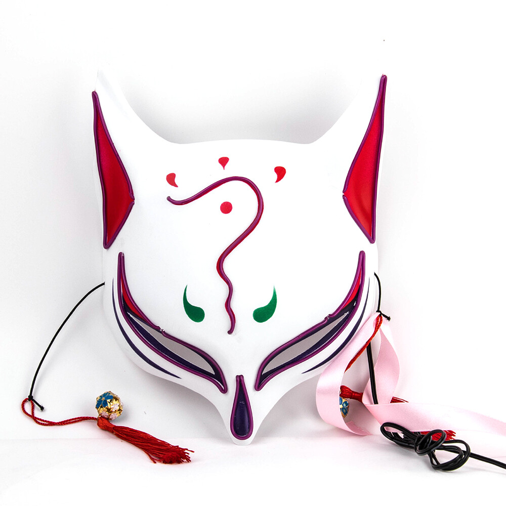 Party Fox Cosplay LED EDC Rave Kitsune Halloween Lighted