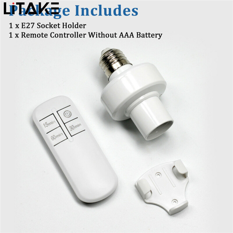 LITAKE E27 Lamp Holder Wireless Remote Control Stable Performance Light Bulb Cap Socket Switch Screw Kit