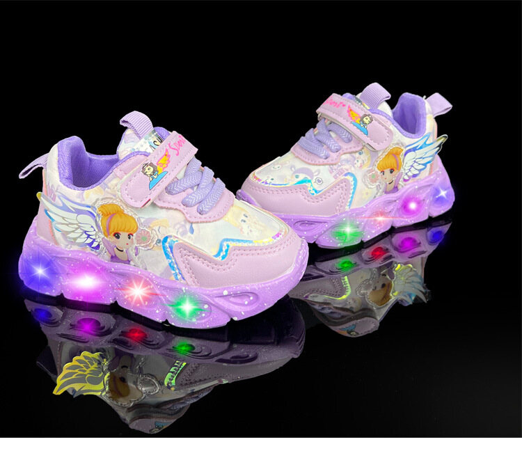 [Ready Stock] 2021 Spring and Summer New Children's Shoes Ice Snow Luminous Shoes Girls Sports Light Shoes Casual Shoes Children LED Light Shoes