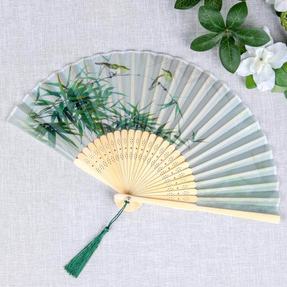 KALTENDIN Không biến dạng Quạt gấp Vải lụa Quạt đạo cụ Sáng Tạo Trang trí vũ hội