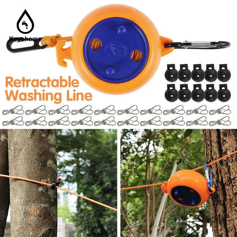 8 Meters Clothesline Retractable Washing Line Travel Clothesline with