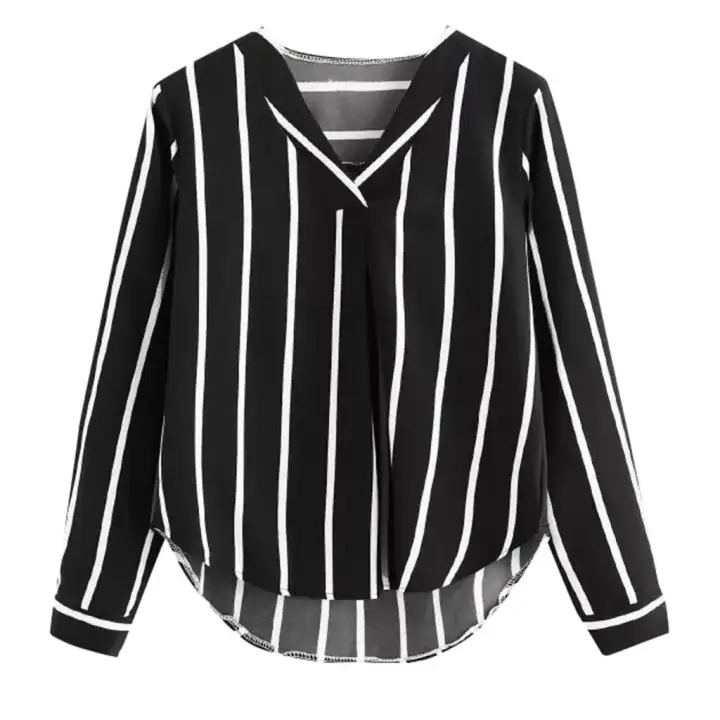 baggy black and white striped shirt