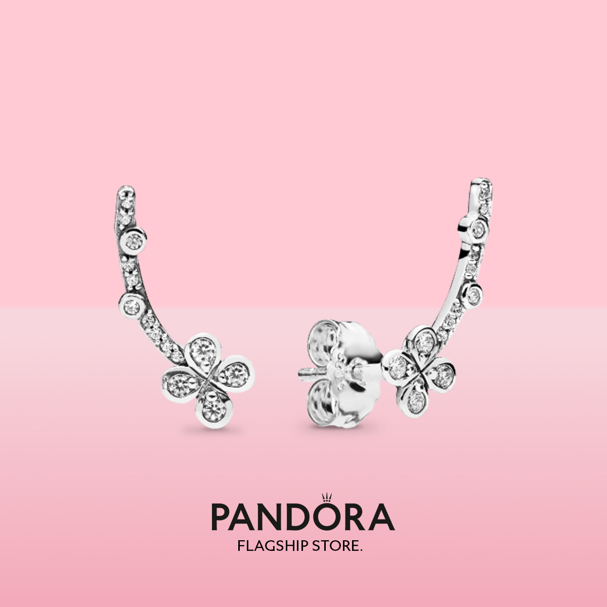 2021 New Pandoras Four-Petal Flower Ear 