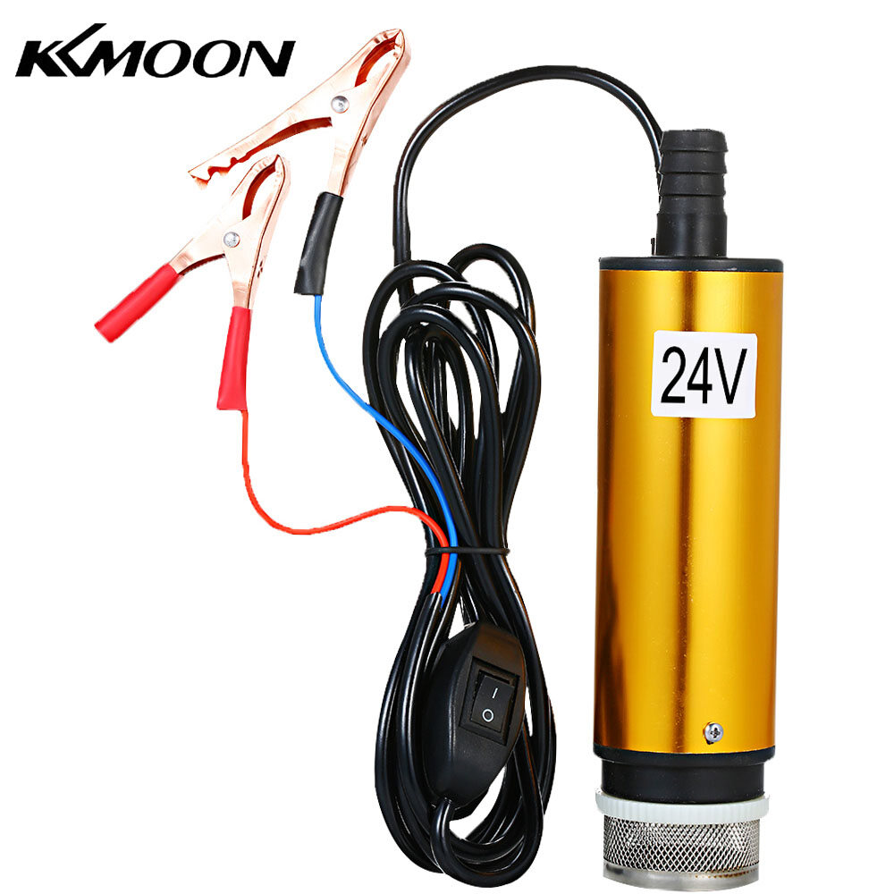 KKmoon DC 12V/24V Submersible Pump for Pumping Diesel Oil Water 51mm Water Oil Diesel Fuel Transfer Pump Refueling with Fliter Screen
